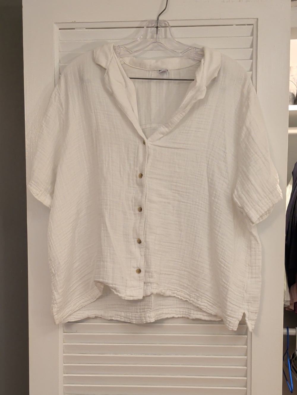 Old Navy White Gauze Button-Down Shirt